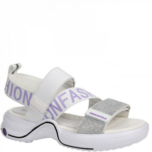 T-10565-A бел/серебро Босоножки для девочек (35-39)/8