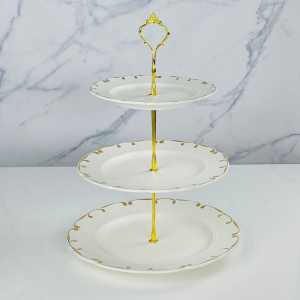 102-097 Трехъярусная этажерка  АЛЕКСАНДРИЯ в под.уп.(х12)Фарфор