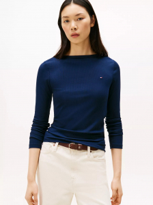 Ribbed Boatneck Top