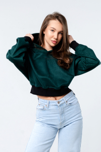 Свитшот 4 оверсайз короткий