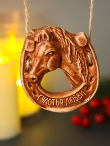 Магнит на холодильник «Подкова Лошадь», подвесной декор, 7.5?8.4 см