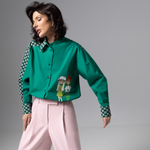 Рубашка комбинированная с сеткой, Моя философия – шик