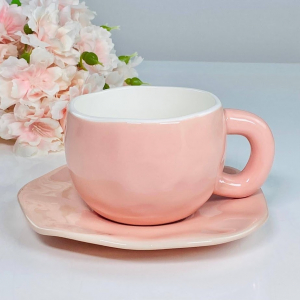 164-067 Чашка 300мл с блюдцем в под.уп.(х24)Фарфор