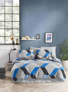 КПБ EFOR RANFORCE (PETEK MAVI) семейный