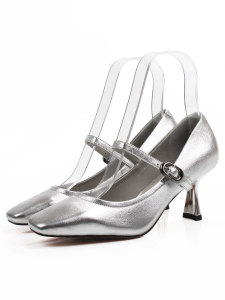 06-939A-841C GREY/SILVER Туфли женские (натуральная кожа)