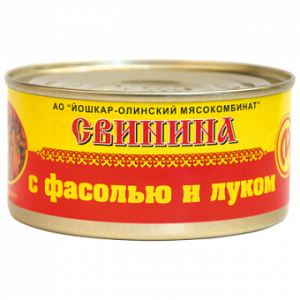 Консервы мясные Свинина с фасолью и луком №8, 325 г
