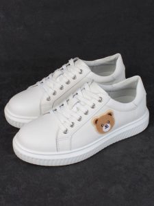 05-SD12-1D WHITE Кроссовки женские (натуральная кожа)