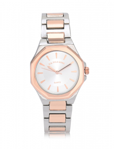 LADIES TWO TONE LINK ANALOG WATCH
