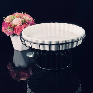 142-149 Блюдо 25см на метал.подставке в под.уп.(х8)Фарфор