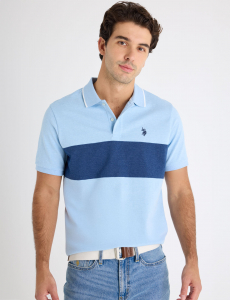 OTTOMAN KNIT COLORBLOCK POLO SHIRT