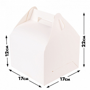 Коробка сундучок 17*17*12 см (для 4 капкейков) Белый, без окна