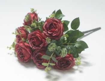 Искусственные цветы, Ветка в букете роза 10 веток (1010237)