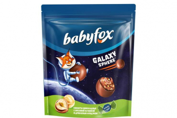 «BabyFox», конфеты шоколадные Galaxy sphere с фундуком, 130 г
