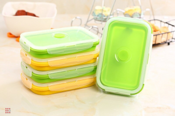 Контейнер для еды силиконовый складной на защелках 18,5х12 см