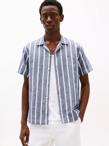 Regular Fit Linen-Blend Stripe Shirt