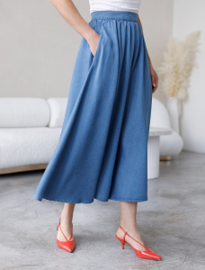 Юбка полусолнце из лиоцелла под деним