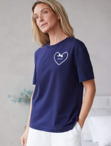 Футболка с принтом свободная эластичная из премиального хлопка