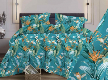 Комплект постельного белья Джунгли бирюзовый бязь