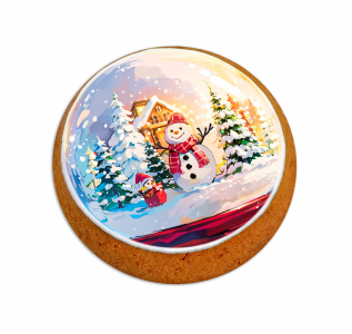 Пряник, НГ. СНЕГОВИК У ДОМА, с яблочной начинкой, 60 г., TM Prod.Art