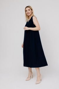 Сарафан льняной 12-57 т.синий лен/вискоза