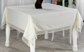 Скатерть EVDY KDK с гипюром квадратная 160x160 см