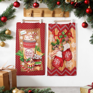 Набор кухонных полотенец Доляна «Тепла и уюта» 35?60 см-2 шт., 100% хлопок