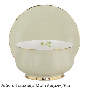 133-363 Набор 6 салатников 12см и 6 тарелок 19см MULTICOLOR в под.уп.(х4)Фарфор