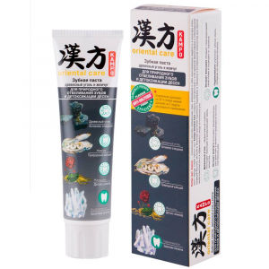 Паста зубная KAMPO ORIENTAL CARE, Древесный уголь и Жемчуг для природного отбеливания зубов и детоксикации дёсен, MODUM, 100г.
