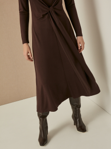 Платье-миди с длинным рукавом