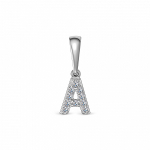 Подвеска с фианитом родированная серебро 925*