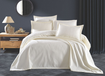 Покрывало EFOR (Gardines) с наволочками FLORANSA (240*260) кремовый KREM