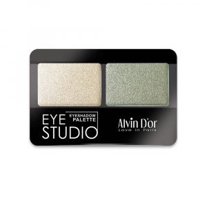 Тени для век двойные EYE STUDIO Alvin D`or многоцветный 08 Молочный с шиммером, графит с шиммером
