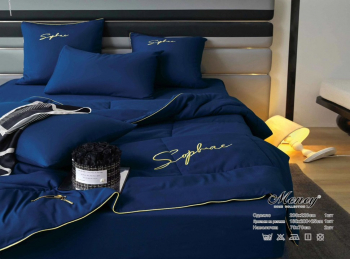 Одеяло Mency средней плотности однотонное с простыней на резинке и наволочками ODMENOR07