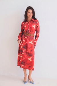 16054 Платье в красных оттенках