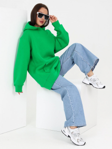 Твин - худи утепленная зеленый