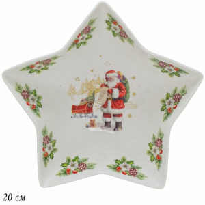 205-290 Блюдо 20см НОВЫЙ ГОД в под.уп.(х36)Фарфор