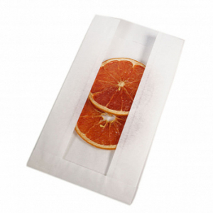 Пакет белый с окном 250*140*60 мм (V-дно)