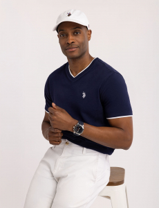 DOUBLE V-NECK T-SHIRT