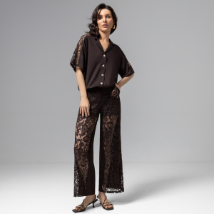 Кюлоты комбинированное с кружевом, Больше, чем просто стиль (горький шоколад)