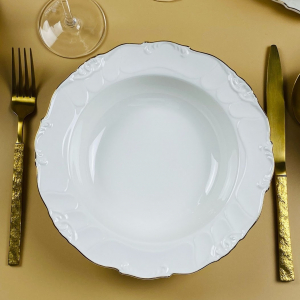 109-242 Набор из 6 глубоких тарелок 22х4,5см КРОКУС ЗОЛОТО в под.уп.(х6)Фарфор