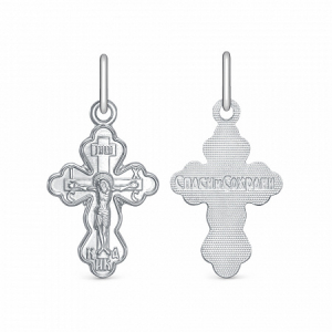 038.55 крест из серебра штампованный белый