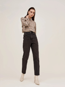 Джинсы regular fit на высокой посадке