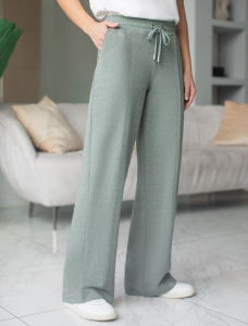 Брюки прямые из премиального футера двухнитки с эластаном