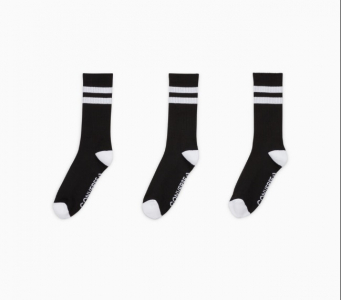 3-Pack Double Stripe Crew Socks
