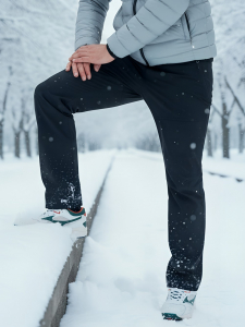 Брюки утепленный мужской зимние спортивные черного цвета 2211-1Ch