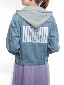 2247 LT. BLUE/GRAY Куртка джинсовая женская (95% хлопок, 5% полиэстер)