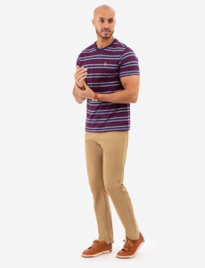 BIRDSEYE STRIPE JERSEY T-SHIRT