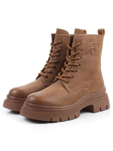 04-WD022-2M BROWN Ботинки зимние женские (натуральная кожа, 100% шерсть)