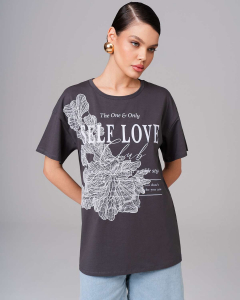 Футболка хлопковая оверсайз с аппликацией FDC003