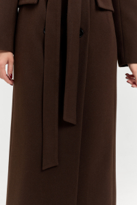 Пальто женское демисезонное 26326 (шоколад/рубчик)